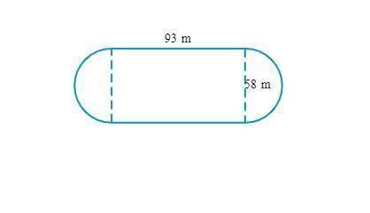 A training field is formed by joining a rectangle and two semicircles, as shown below.

The rectan