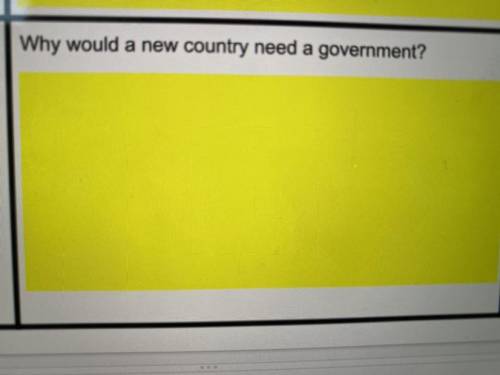 Why would a new country need a government?