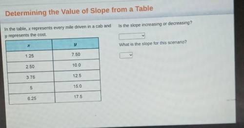 8th GRADE MATH PLEASE HELP IM IN CLASS.Is the slope increasing or decreasing?