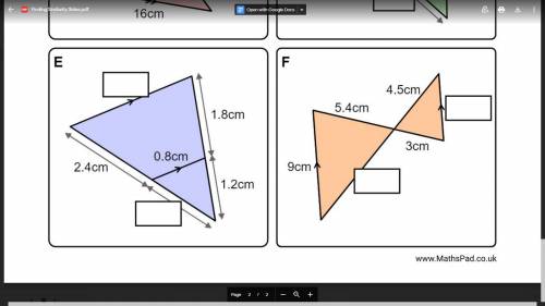 Find the missing lengths of the similar triangles with parallel lines?