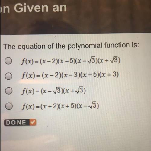 The equation of the polynomial function is:
