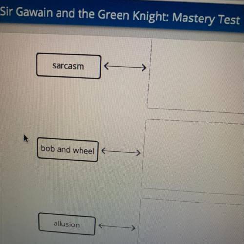Read the excerpts from Sir Gawain and the Green Knight. Match the correct trait or stanza pattern t