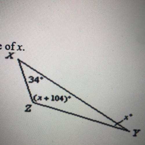 Please I need your help!! Find the value of x.

A. 15°
B. 17°
C. 21°
D. 35°
E. 142°