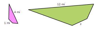 If these two shapes are similar what is the measure of the missing lenghts