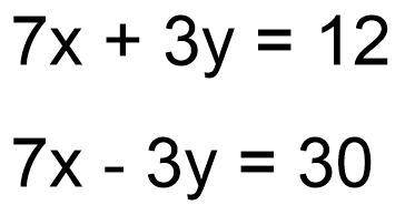 Find the solution to the system of equations below.

A:(7, 3)
B:(-3, 3)
C:(3, -3)
D:(2, -2)