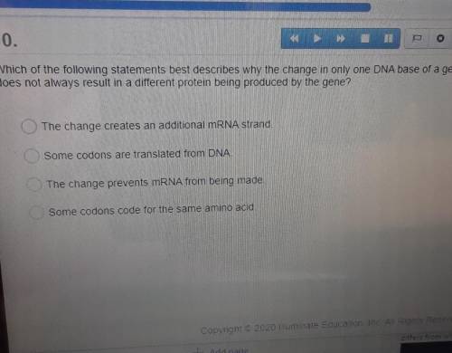 Which of the following statements best describes why the change in only one DNA base of a gene does