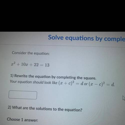 Help solve equations by completing the square