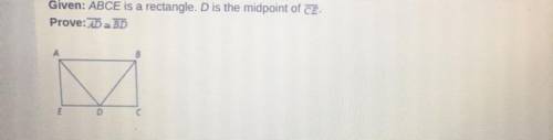 GIVING 20 POINTS NEED HELP

Statements |. Reasons
1) ABCE is a | 1( Given
rectangle. D is |
the mi