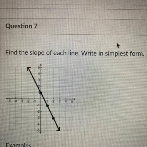 Find the slope of each line. Write in simplest form.