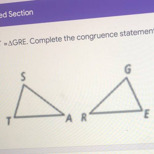 REG = ____
Triangle STA 
Triangle TSA
Triangle AST
Triangle ATS