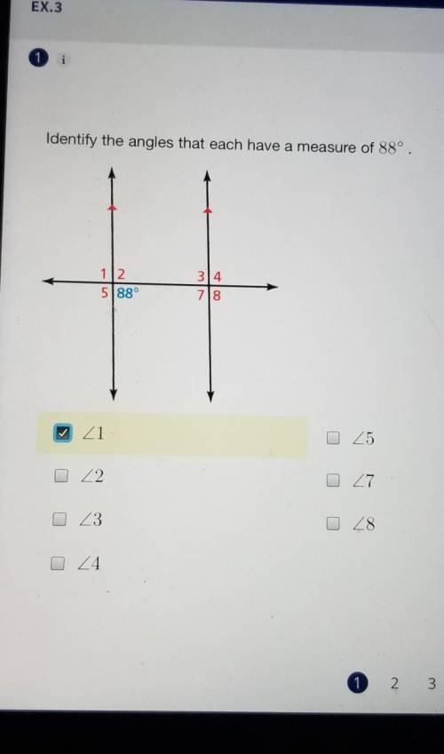 Identify the angles that each have a measure of 88°.