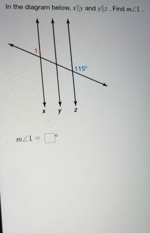 In the diagram below, x|ly and y||z . Find m<1