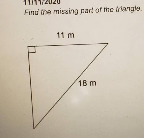 Find the missing part of the triangle. pathogoruem theorm find missing side C