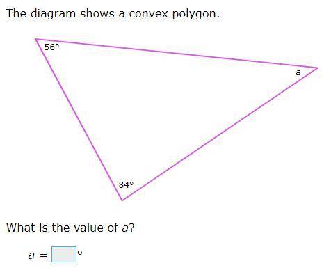 The diagram shows a Convex Polygon, what is the value of A?
