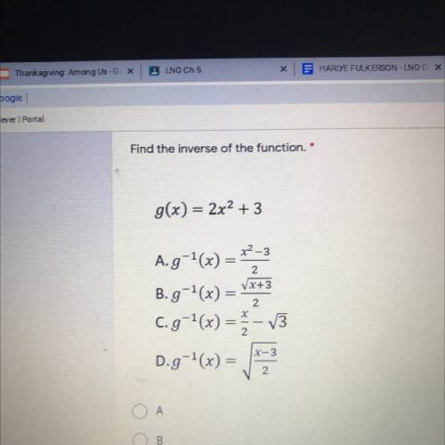 Find the inverse of the function. *