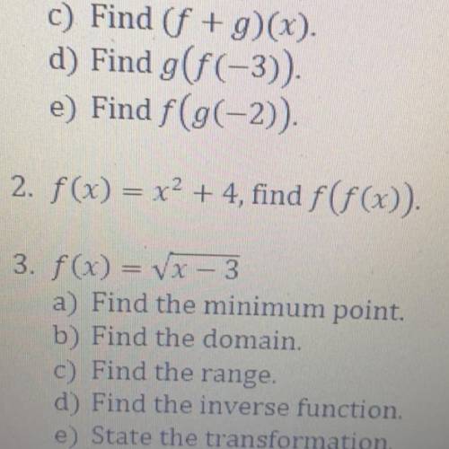 F(x) = x2 + 4, find f(f(x)).
Help