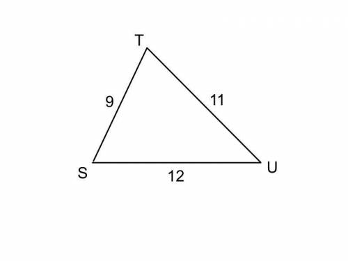 List the angles in order from smallest to largest.

smallest to largest
Options are U, T,S place i