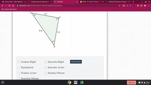Determine type of triangle