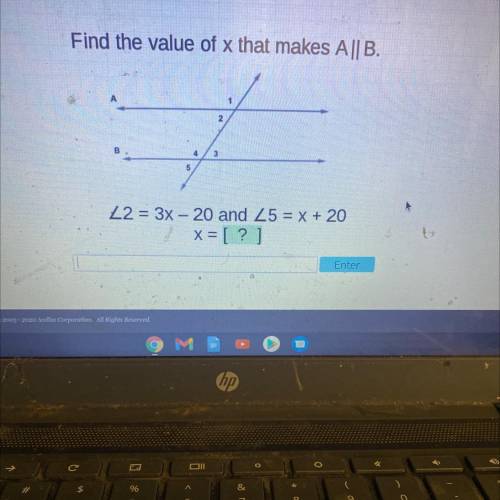 Find the value of x that makes A||B.
Z2 = 3x - 20 and 25 = x + 20
x= [ ? ]