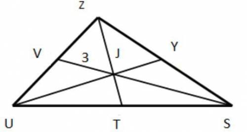 From the figure below if J is the center △ SUZ

Then SJ = .....
the answer is numbers not letters