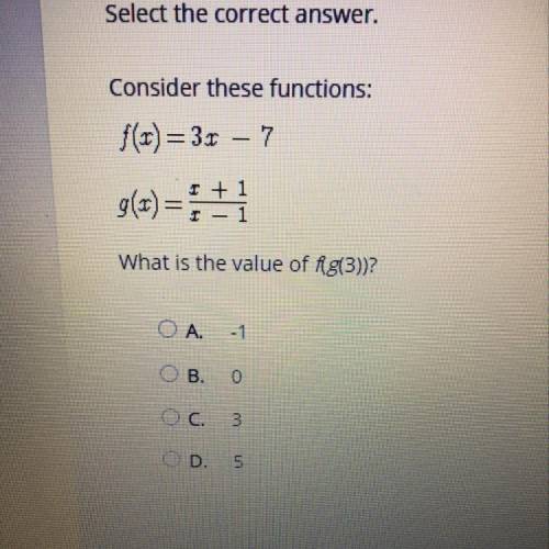 What is the value of f(g(3))