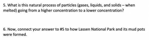 What is this natural process of particles (gases, liquids, and solids – when melted) going from a h