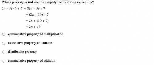 Which property is not used to simplify the following expression?
