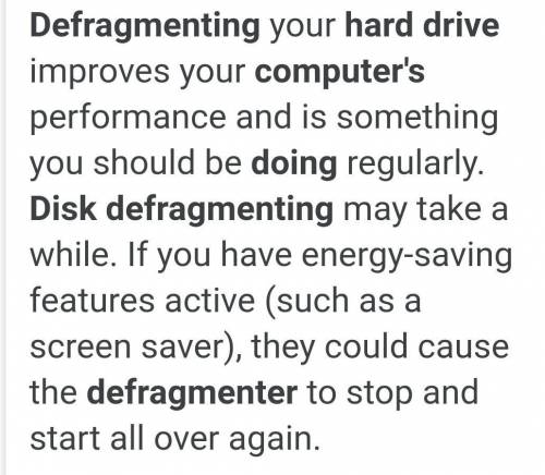 5. A Disk defragmenter tool does what to a computer HDD?