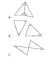 Which triangles are congruent by AAS? Fill in the blank beside the triangles with yes or no.