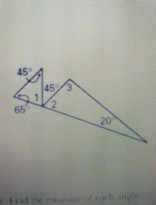 What is the measure of angles 1, 2, and 3?