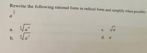 Rewrite the following rational form in radical form and simplify when possible: