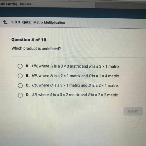 Which product is undefined?