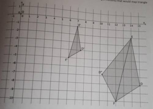 In the picture below, we have triangle DEF that has been dilated from center O by scale factor r =