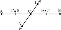 Find the value of x and AB if is a segment bisector of .

Question 17 options:
A) 
x = 9, AB = 180