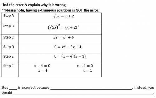 Please help!! What Find the Error and explain why it is wrong!