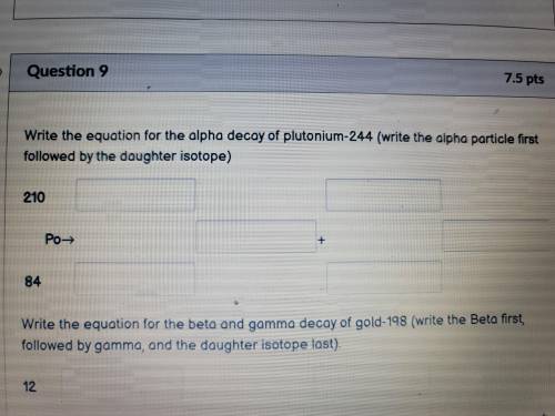 Write the equation for the alpha decay of plutonium-244 (write the alpha particle first followed by