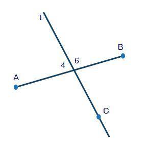 The figure below shows line t, which intersects segment AB:

Segment AB is intersected by line t.