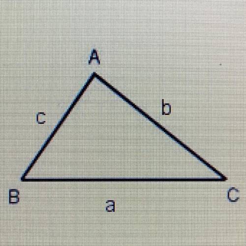 Type the correct answer in the box. Spell ALL WORDS correctly.

In ABC, a=7, b=5, c=8. What is the