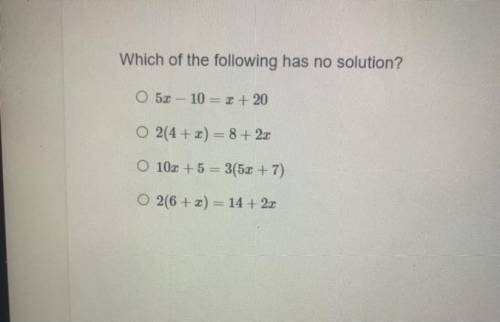 Which of the following has no solution?