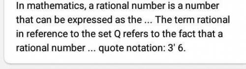 Tell me 3 things you know about rational numbers.