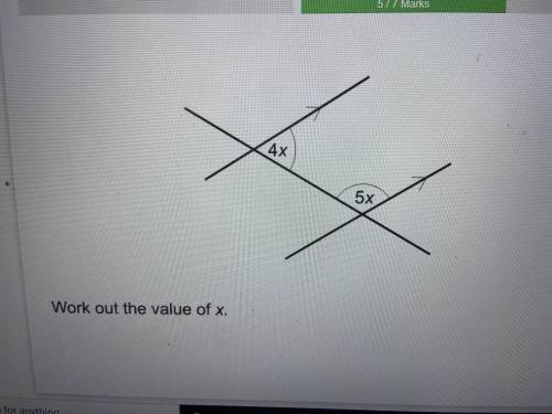 Work out value x 4x 5x angles