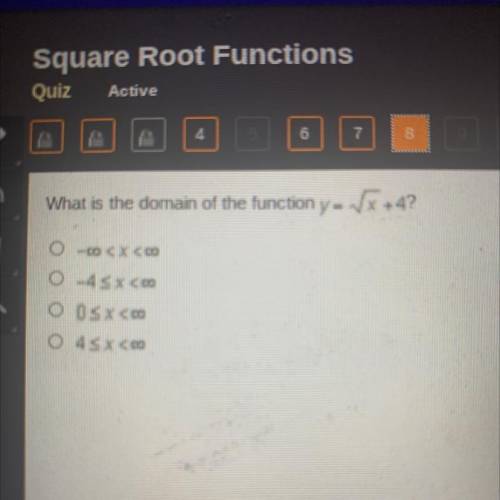 What is the domain of the function y=\x+4?