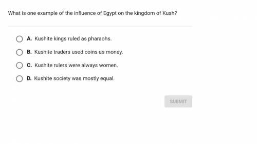 What is one example of the influence of egypt on the kingdom of kush?