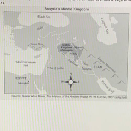 Please help me!

Based on the information shown on this map, in which
region was Babylon located?