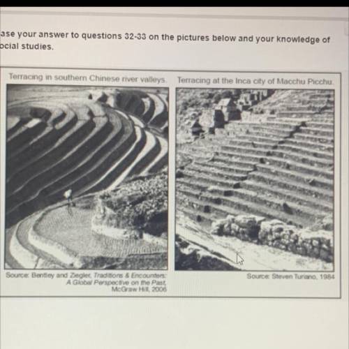Please help me!

The concept seen the pictures above is
a. desertification
b. terrace farming
c. d