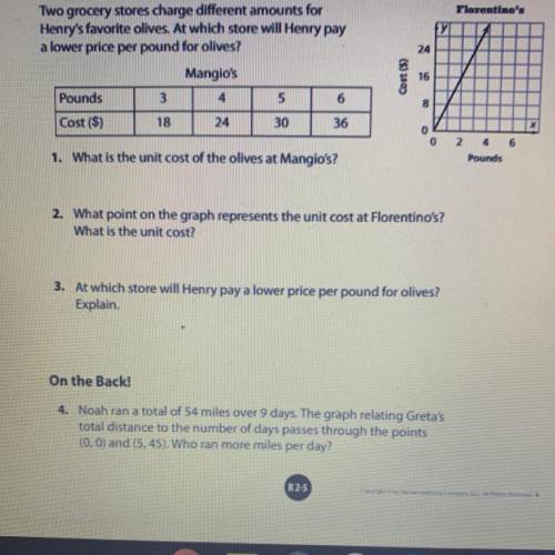 I need the answers to Numbers 1,2,3 and 4 please!!