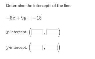 Please help me ASAP!!
Determine the intercepts of the line.