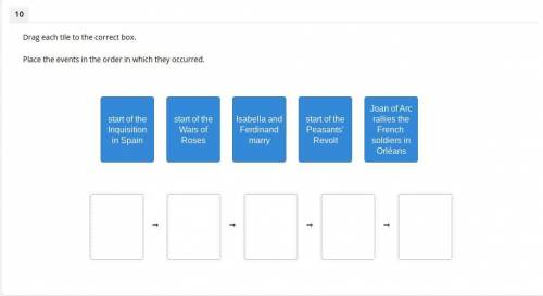 ILL MARK BRAINLEIST

Drag each tile to the correct box.Place the events in the order in which they