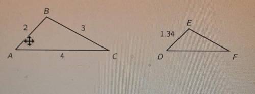 Triangles ABC and DEF are similar find the length of segment DF