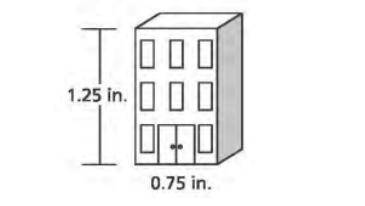 The drawing of the building, shown below, has a scale of 1 inch to 30 feet. What is the actual heig